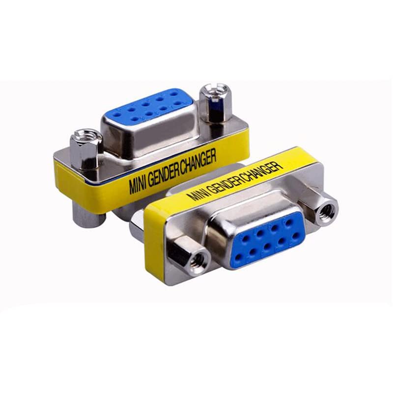 [ 2 Pieces DB9 9 Pin RS-232 Serial Connector DB9 Male to Male Cable Coupler Adapter (DB9 Male/Male)
