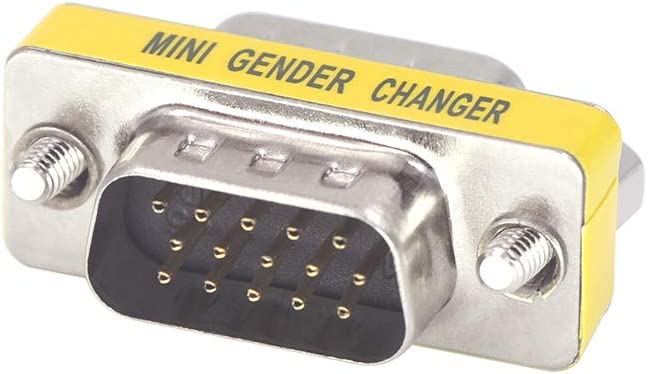 3-Piece VGA Gender Changer Combo - HD15 SVGA Adapters (Female to Female, Female to Male, Male to Male) - Mini Coupler Set