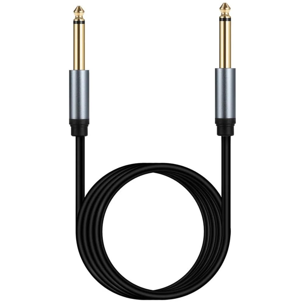 [ 1 Piece ] 1.8 Meters (6mm OD) Professional 3.5mm Stereo to 6.35mm Mono Male Cable ; 3.5mm to 1/4 Adapter ; 1/8 Inch to 1/4 Inch Mono Cable