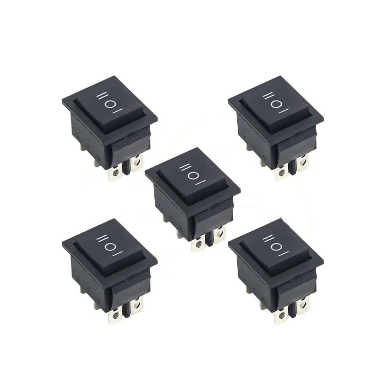 (Pack of 2 - Pieces)3 Position Rocker Toggle Switch 6 Pin AC 125V/10A, 250V/16A ON-Off-ON DPDT for Boat Rocker Switches Car Auto Boat Power Rocker Switches (Black) Color