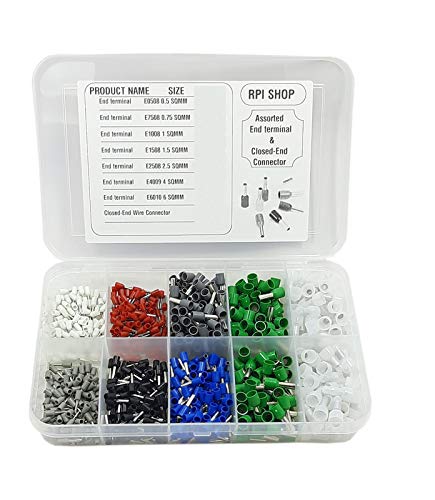 Rpi shop - 2.5 SQMM (E2508) Wire Ferrules Copper Crimp Connectors,Wire Crimping Tool Kit,Insulated Cord Pin End Terminal, Color Blue Pack of 100 Pcs