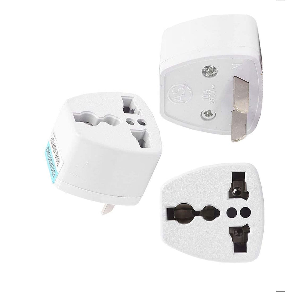 [ 5 Pieces ] 2 Cross Pins ; Flat Plug Adapter AU Cross Type to Multi-Plug Power Converter Adapter ; For Australia, China, New Zealand, Universal Input Socket (10A 250V)