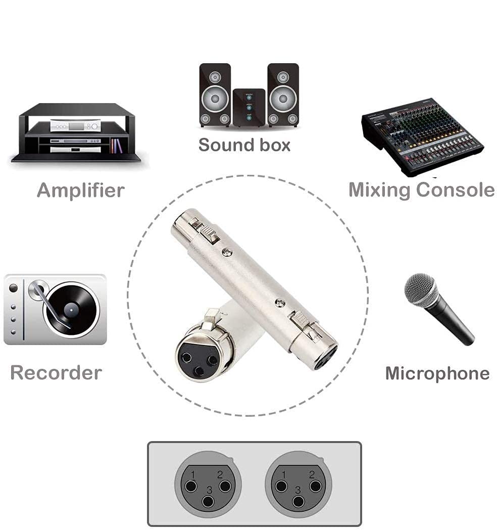 [ 1 Piece ] XLR Male to RCA Male Adapter, Male RCA to XLR Male Adapter XLR to RCA Converter with Microphone Connector Gender Changer Audio Coupler Connector