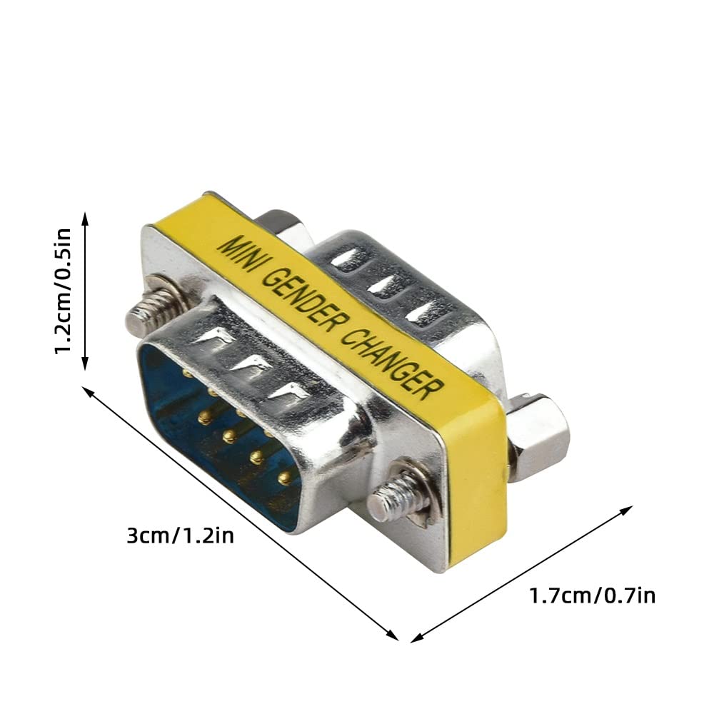 [ 2 Pieces DB9 9 Pin RS-232 Serial Connector DB9 Male to Male Cable Coupler Adapter (DB9 Male/Male)