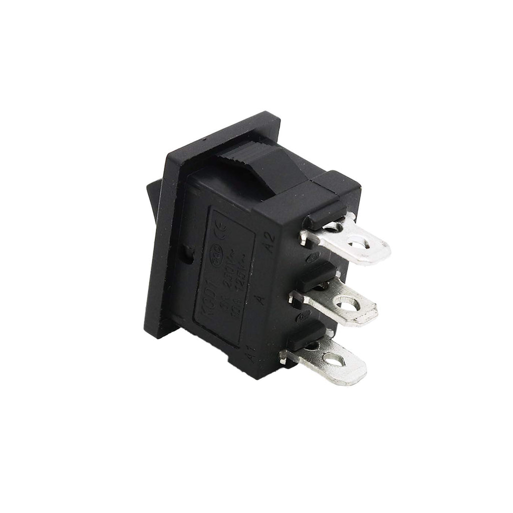 Electronic Spices Pack of 5 Spdt On/Off/On Mini Black 3 Pin Rocker Switch Ac 6A /250V 10A /125V