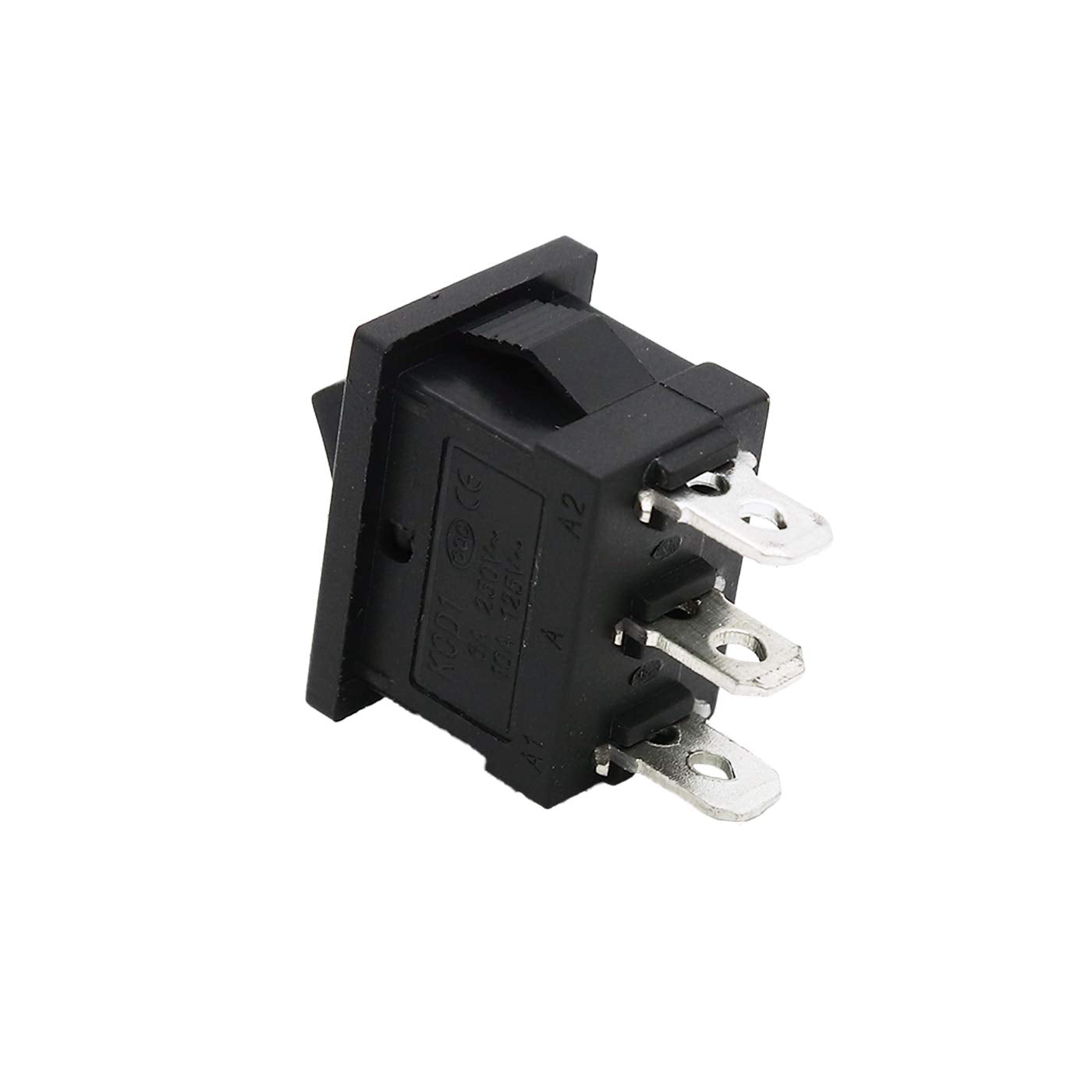 Electronic Spices Pack of 5 Spdt On/Off/On Mini Black 3 Pin Rocker Switch Ac 6A /250V 10A /125V