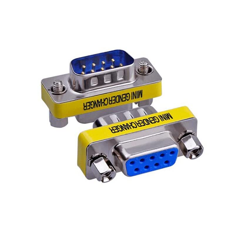 [ 2 Pieces DB9 9 Pin RS-232 Serial Connector DB9 Male to Male Cable Coupler Adapter (DB9 Male/Male)