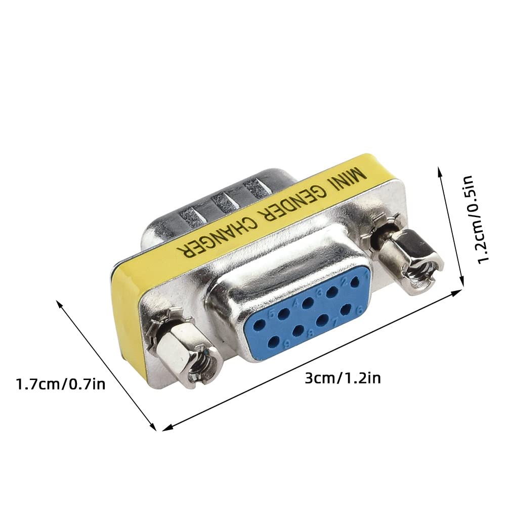 [ 2 Pieces DB9 9 Pin RS-232 Serial Connector DB9 Male to Male Cable Coupler Adapter (DB9 Male/Male)