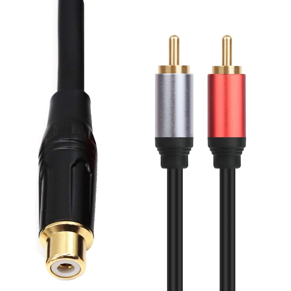 [ 1 Piece ] RCA Female to 2 Ports RCA Male Cable [ 0.3 Meter ],RCA Y Adapter 1 RCA Female to 2 RCA Male Splitter Cable for Audio Amplifier & Subwoofer