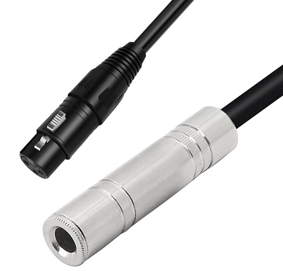 [ 1 Piece / 0.3 Meters ] 3.5mm Stereo Female to XLR Female (30 CM) Cable, Balanced 3.5mm Female to XLR Female Stereo Audio Adapter, 1/8" TRS to XLR Female Connector