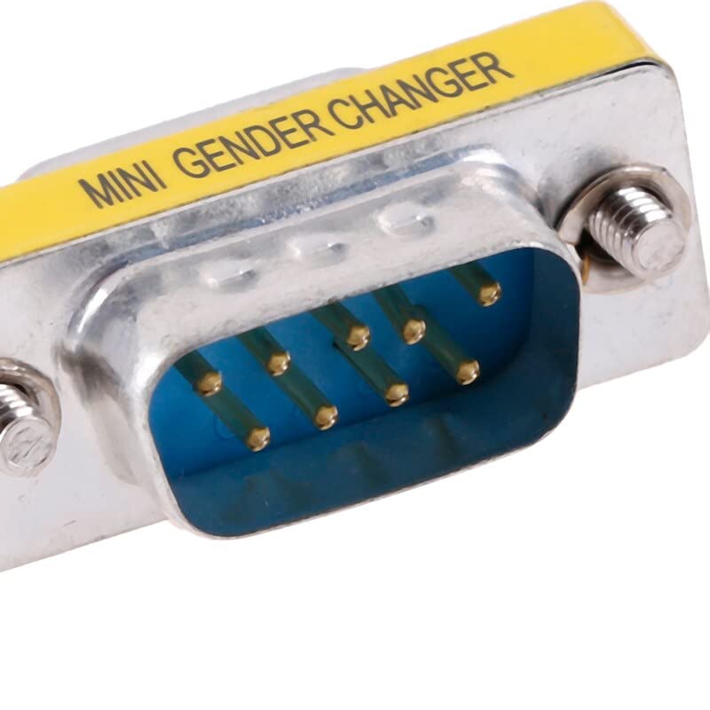 [ 2 Pieces DB9 9 Pin RS-232 Serial Connector DB9 Male to Male Cable Coupler Adapter (DB9 Male/Male)