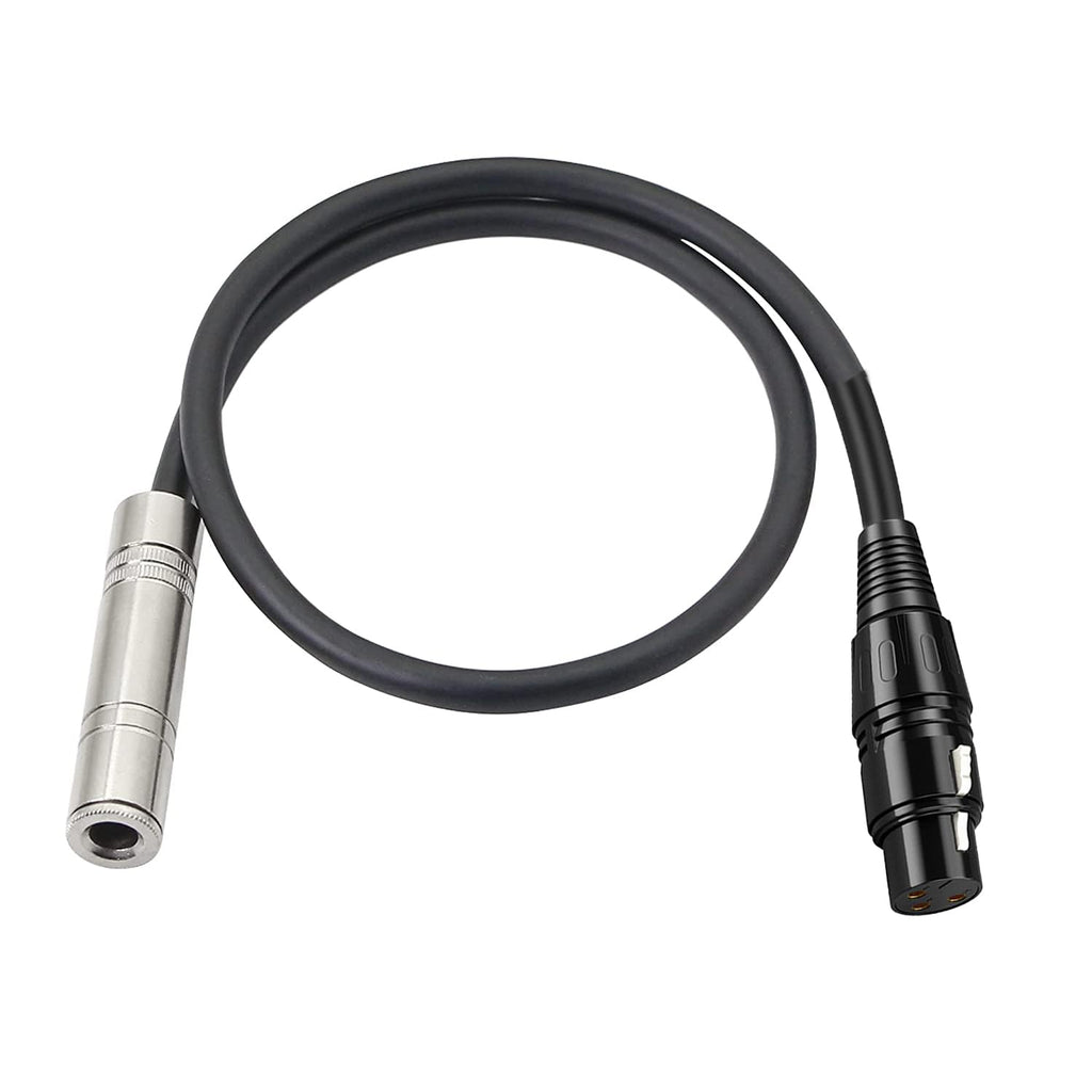 [ 1 Piece / 0.3 Meters ] 3.5mm Stereo Female to XLR Female (30 CM) Cable, Balanced 3.5mm Female to XLR Female Stereo Audio Adapter, 1/8" TRS to XLR Female Connector