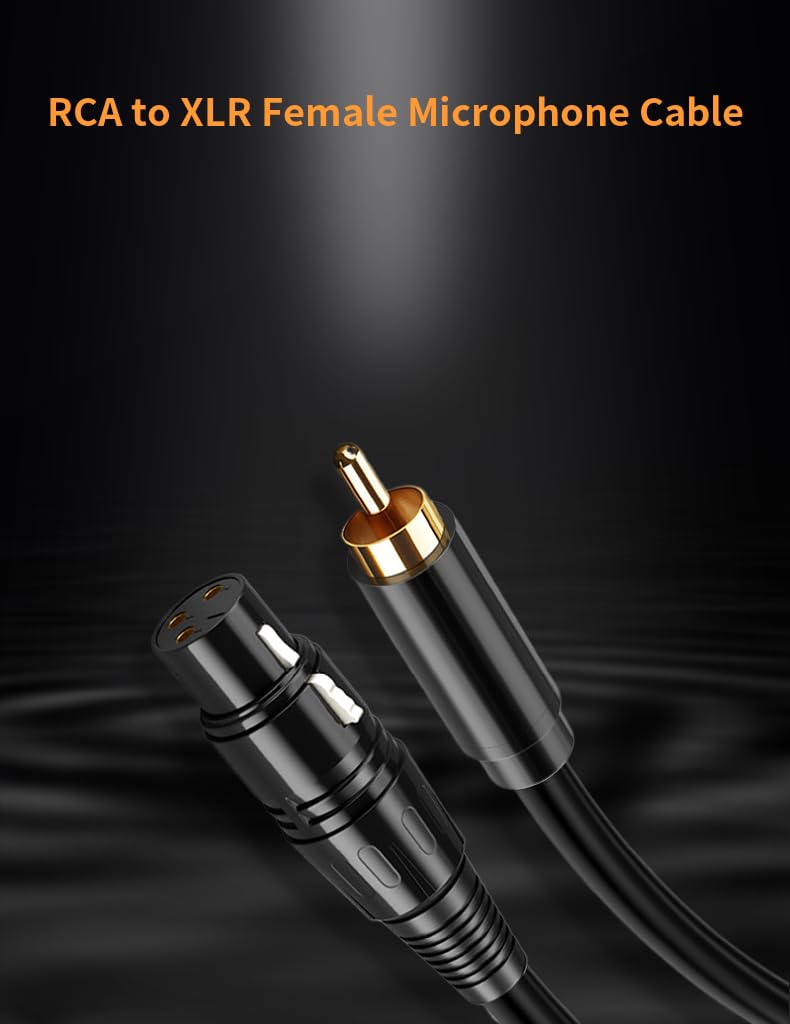 [ 1 Piece / 0.3 Meters ] 3.5mm Stereo Female to XLR Female (30 CM) Cable, Balanced 3.5mm Female to XLR Female Stereo Audio Adapter, 1/8" TRS to XLR Female Connector