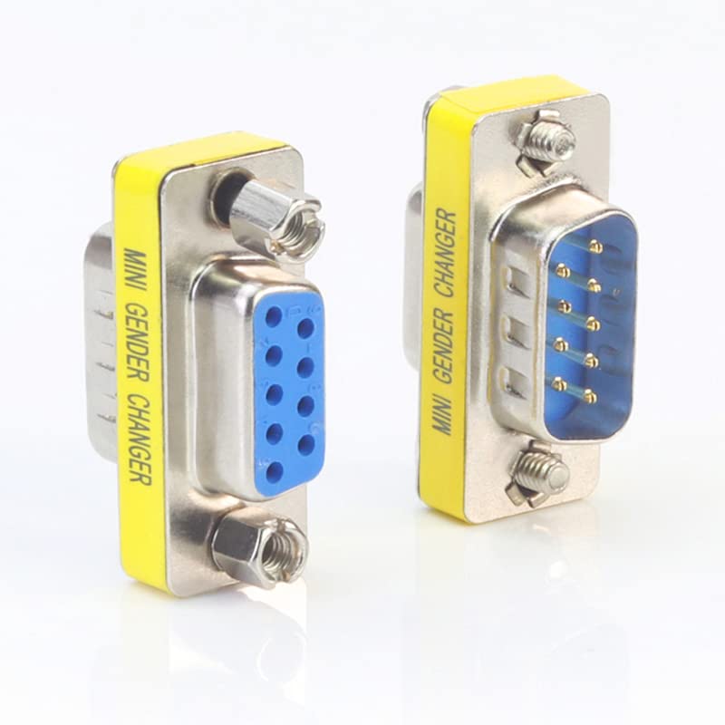 [ 2 Pieces DB9 9 Pin RS-232 Serial Connector DB9 Male to Male Cable Coupler Adapter (DB9 Male/Male)