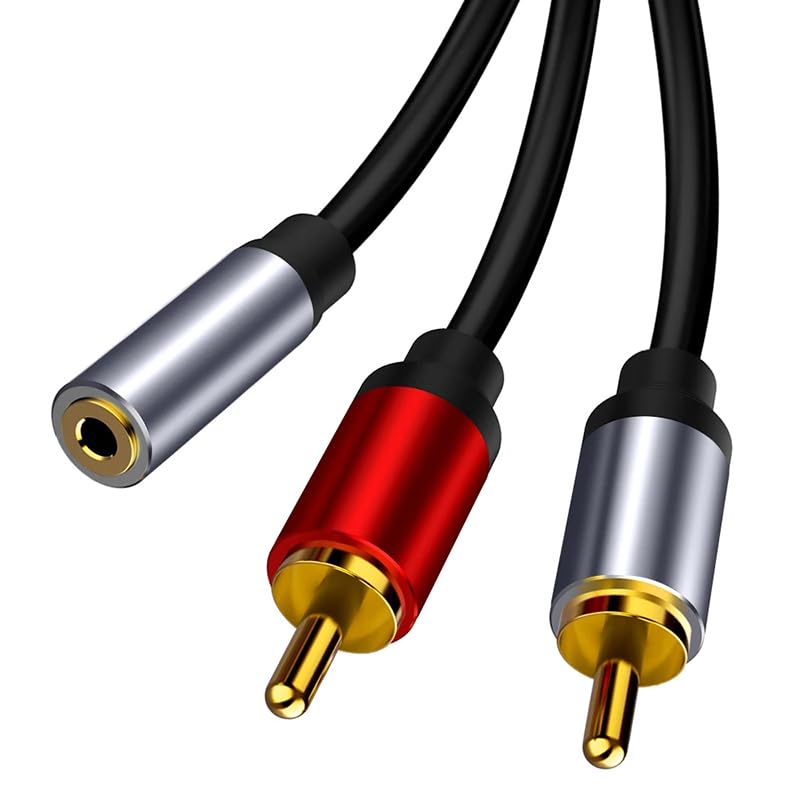 [ 1 Piece ] RCA Female to 2 Ports RCA Male Cable [ 0.3 Meter ],RCA Y Adapter 1 RCA Female to 2 RCA Male Splitter Cable for Audio Amplifier & Subwoofer