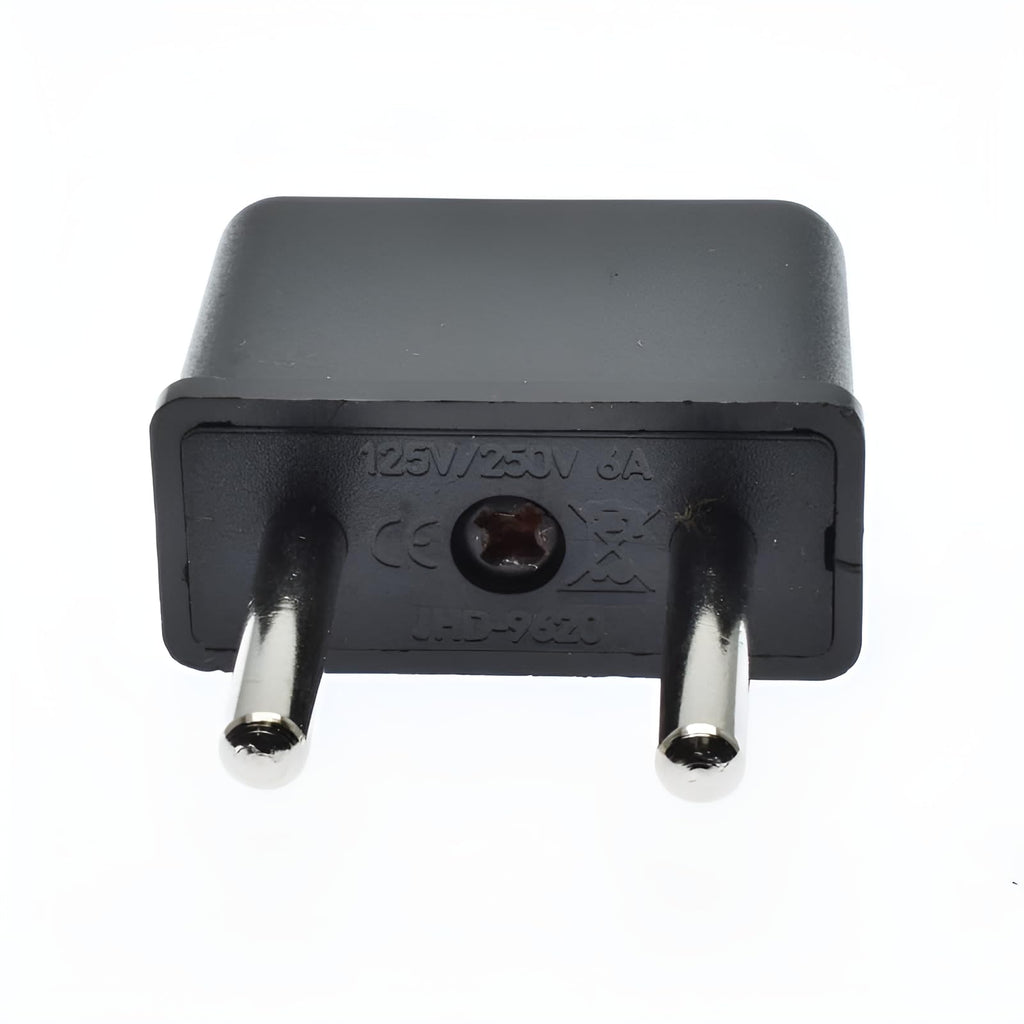 [ 10 Pieces ] US Female Flat Pin to EU Plug India 2 Pin Male AC Wall Universal Travel Power Socket Plug Adaptor, AC 250V (Black) 2 Pin Flat US to EU Male Connector