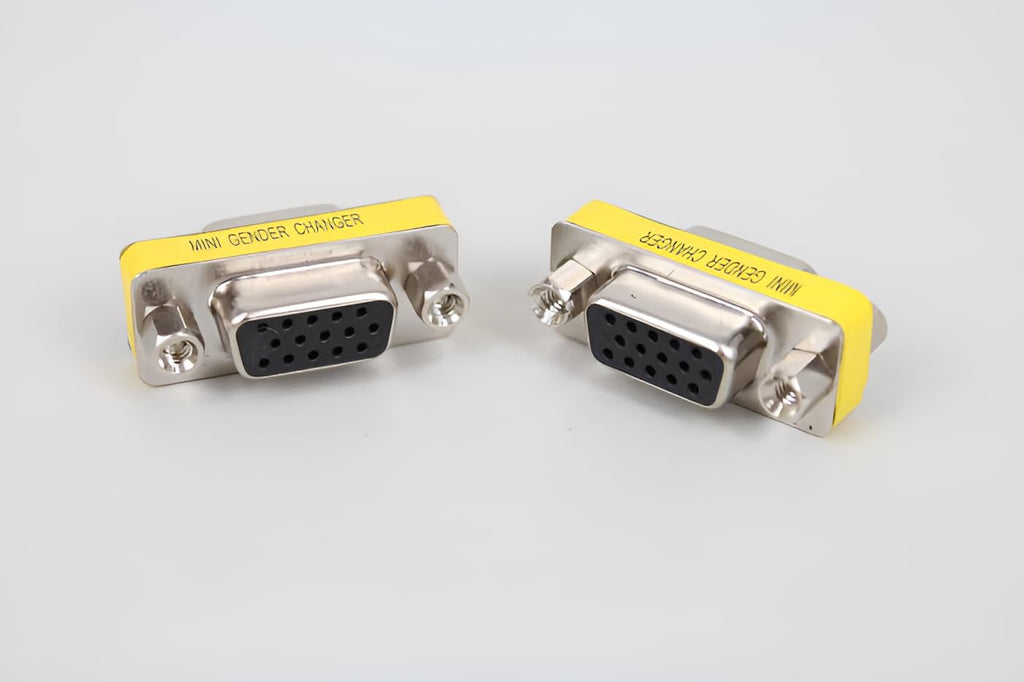 3-Piece VGA Gender Changer Combo - HD15 SVGA Adapters (Female to Female, Female to Male, Male to Male) - Mini Coupler Set