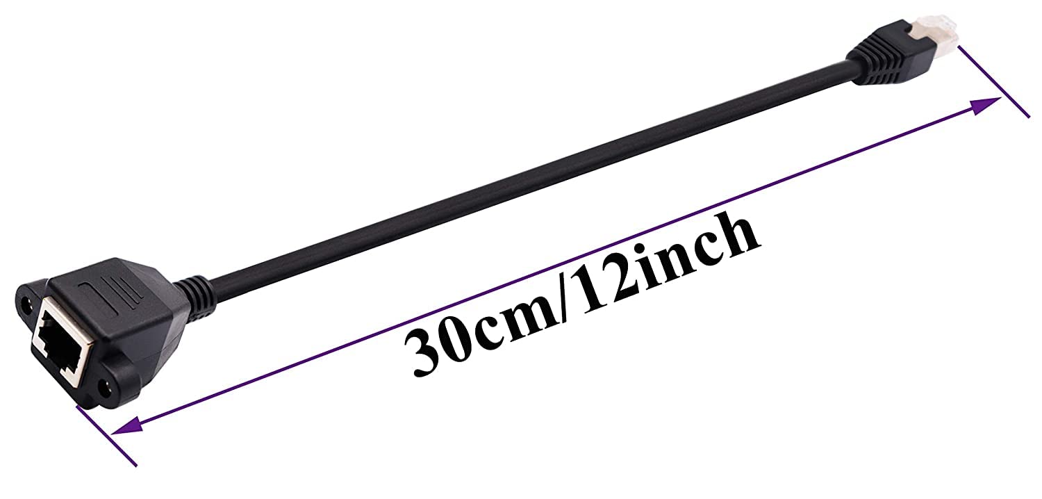 ( 100 CM RJ45 M/F [ 1 Piece ] RJ45 Male to Female Extension Cable with Screw Panel Mount Extension Cable For Cat5 Cat5e Cat6 Cat6e Cat7 Network Ethernet Cable