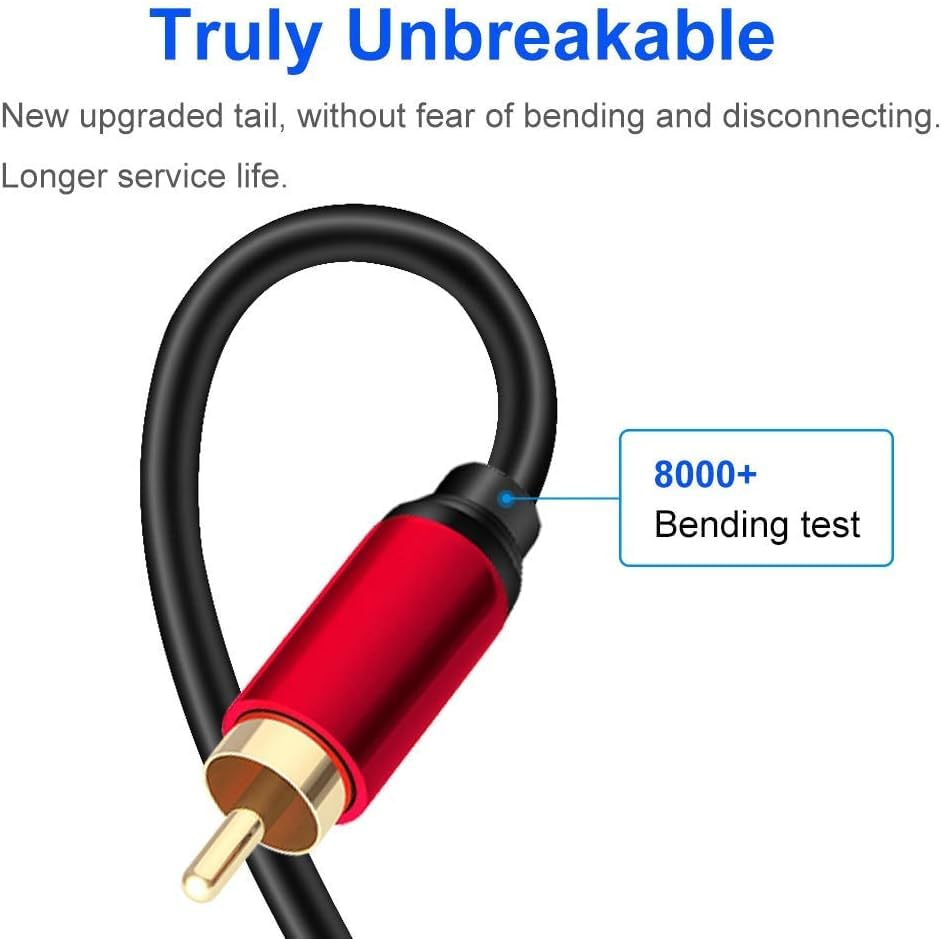 [ 1 Piece ] RCA Female to 2 Ports RCA Male Cable [ 0.3 Meter ],RCA Y Adapter 1 RCA Female to 2 RCA Male Splitter Cable for Audio Amplifier & Subwoofer