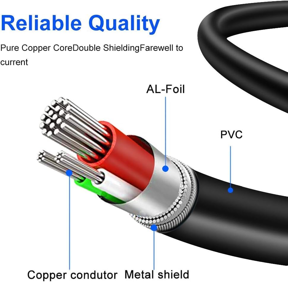 [ 1 Piece ] RCA Female to 2 Ports RCA Male Cable [ 0.3 Meter ],RCA Y Adapter 1 RCA Female to 2 RCA Male Splitter Cable for Audio Amplifier & Subwoofer
