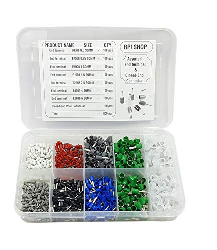 Rpi shop - 2.5 SQMM (E2508) Wire Ferrules Copper Crimp Connectors,Wire Crimping Tool Kit,Insulated Cord Pin End Terminal, Color Blue Pack of 100 Pcs