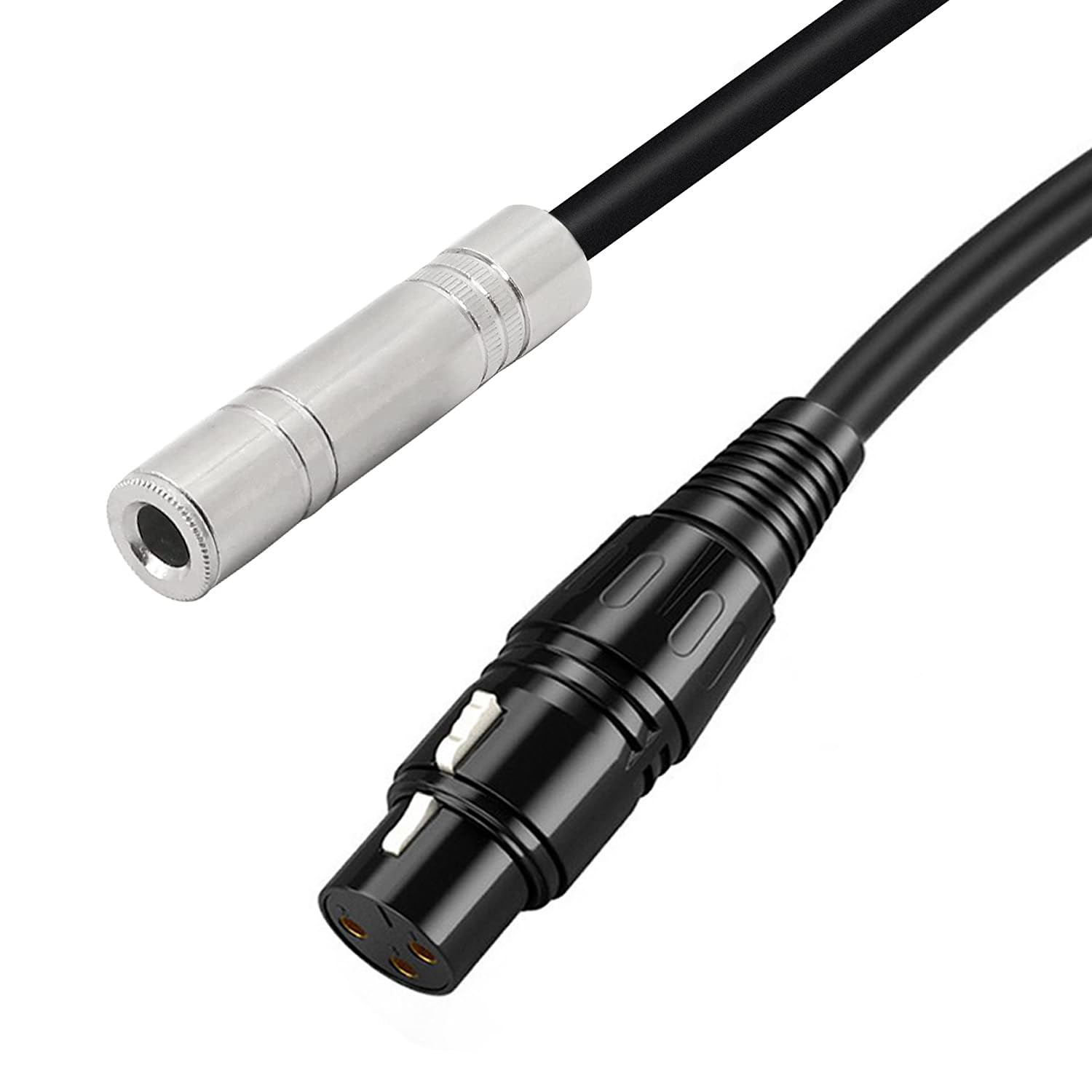 [ 1 Piece / 0.3 Meters ] 3.5mm Stereo Female to XLR Female (30 CM) Cable, Balanced 3.5mm Female to XLR Female Stereo Audio Adapter, 1/8" TRS to XLR Female Connector