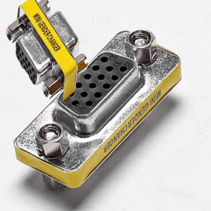 3-Piece VGA Gender Changer Combo - HD15 SVGA Adapters (Female to Female, Female to Male, Male to Male) - Mini Coupler Set