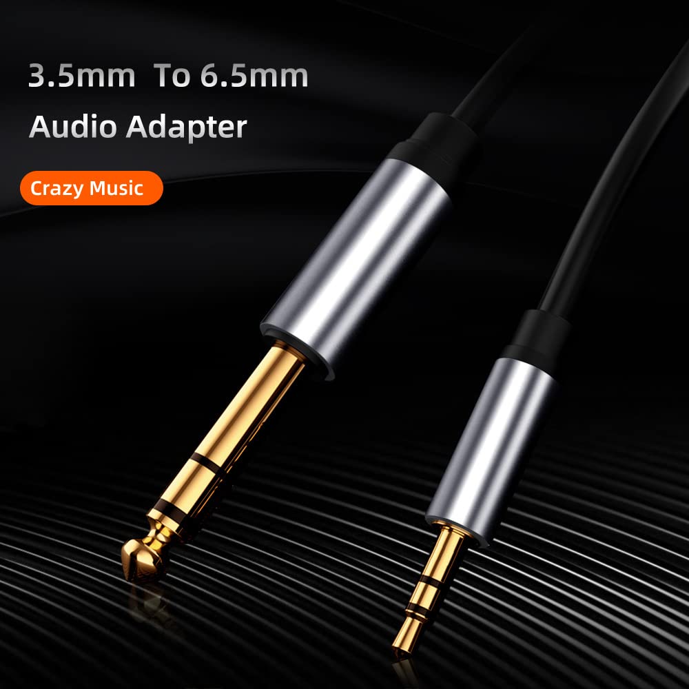 [ 1 Piece ] 1.8 Meters (6mm OD) Professional 3.5mm Stereo to 6.35mm Mono Male Cable ; 3.5mm to 1/4 Adapter ; 1/8 Inch to 1/4 Inch Mono Cable