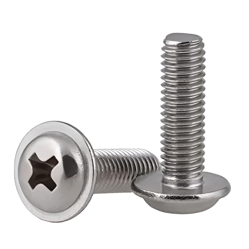 Rpi shop - M3 X 8mm Phillip Combi Washer Pan Head Screws, Combi (screw with washer), Fully Thread, Nickel Finish, Machine Thread, Quantity - 25 Pcs
