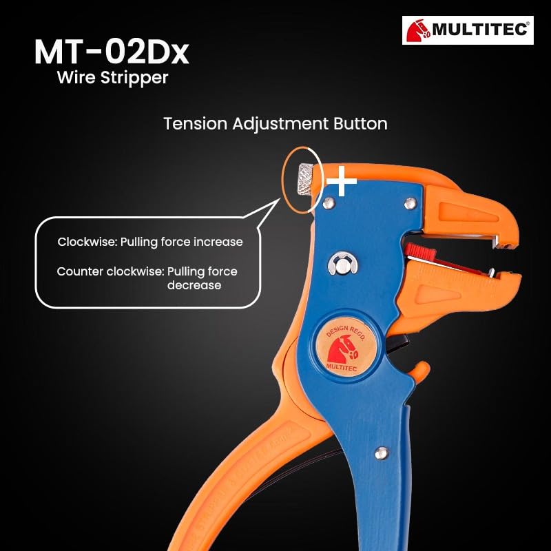 MULTITEC MT-02 Dx – Multifunction Copper Wire Stripper and Cutter | Ergonomic Grip | Strips 0.5mm² - 6mm² Solid Copper Wires | Electrical Maintenance Tool | Smooth Operation | Lightweight – 400g
