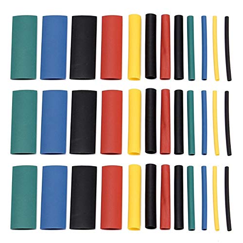 Rpi shop - 93 pieces Polyolefin Heat Shrink Tube, Insulated Wire Cable Sleeving Wrap, Multicolour - 8 Different Cut Size without Box (iPhone's lightning or charging cable repair sleeve)