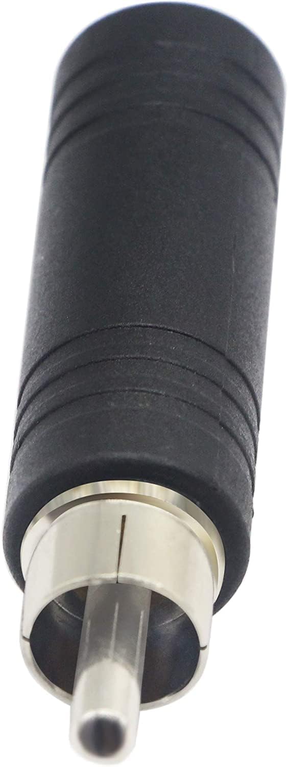 [ 5 Pieces 6.35mm to RCA Adapter RCA Male Plug to 6.35mm 1/4 Inch Mono Female Audio Mic Plug Adapter Jack Converter