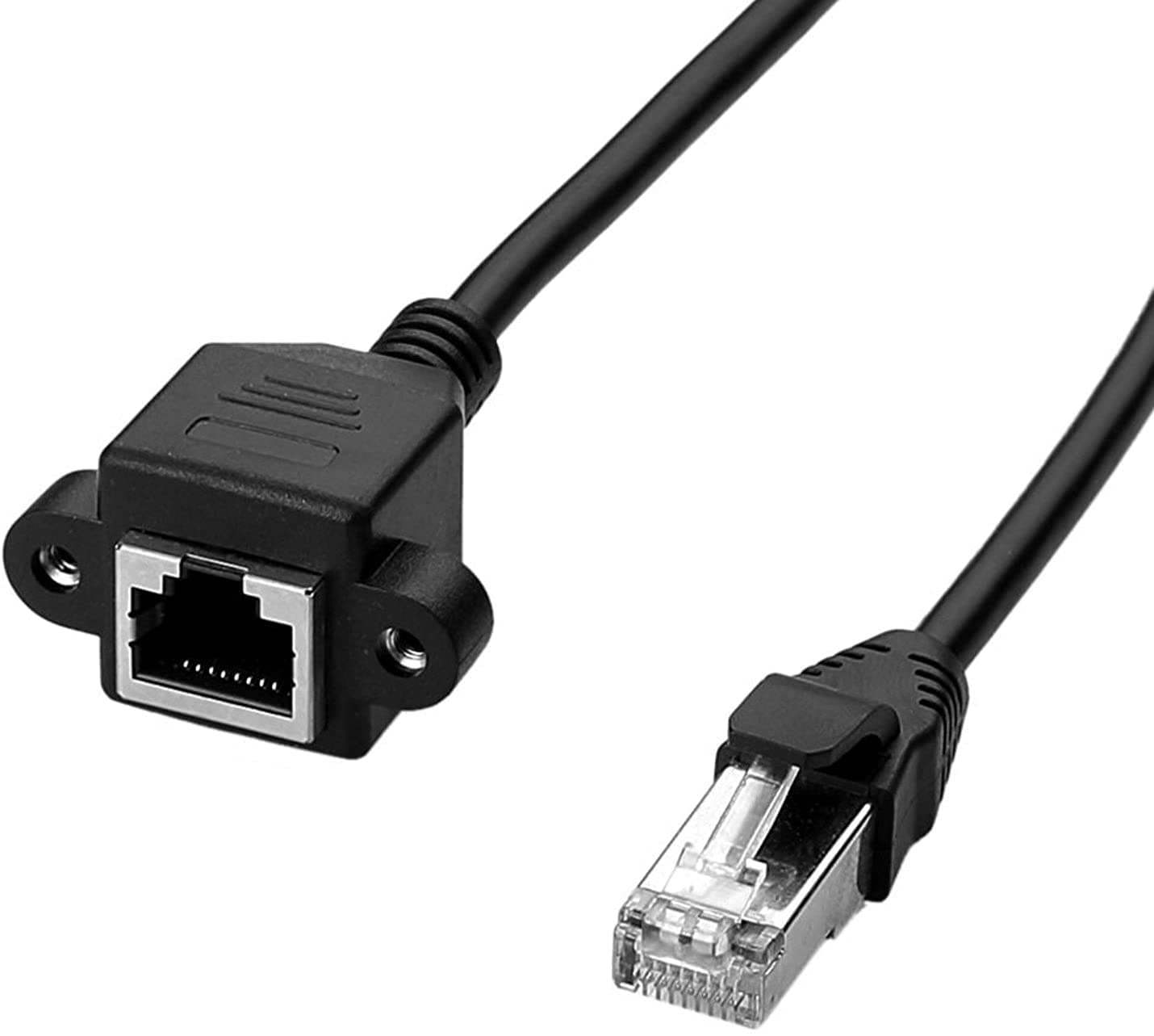 ( 100 CM RJ45 M/F [ 1 Piece ] RJ45 Male to Female Extension Cable with Screw Panel Mount Extension Cable For Cat5 Cat5e Cat6 Cat6e Cat7 Network Ethernet Cable