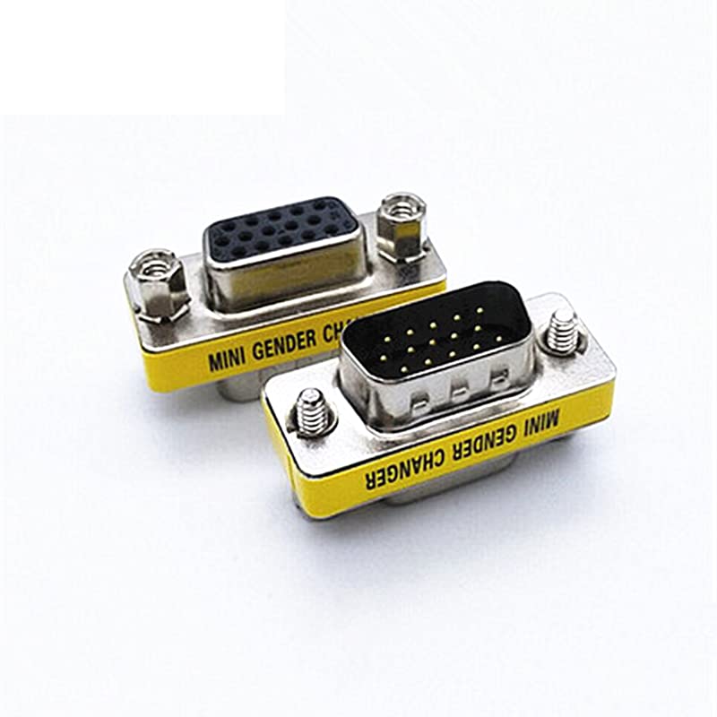 3-Piece VGA Gender Changer Combo - HD15 SVGA Adapters (Female to Female, Female to Male, Male to Male) - Mini Coupler Set