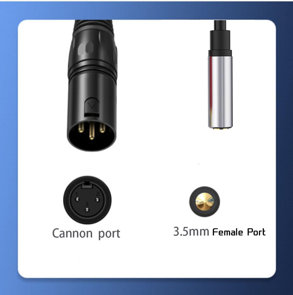 [ 1 Piece / 0.3 Meters ] 3.5mm Stereo Female to XLR Female (30 CM) Cable, Balanced 3.5mm Female to XLR Female Stereo Audio Adapter, 1/8" TRS to XLR Female Connector