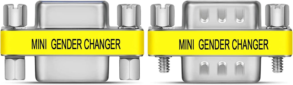 3-Piece VGA Gender Changer Combo - HD15 SVGA Adapters (Female to Female, Female to Male, Male to Male) - Mini Coupler Set