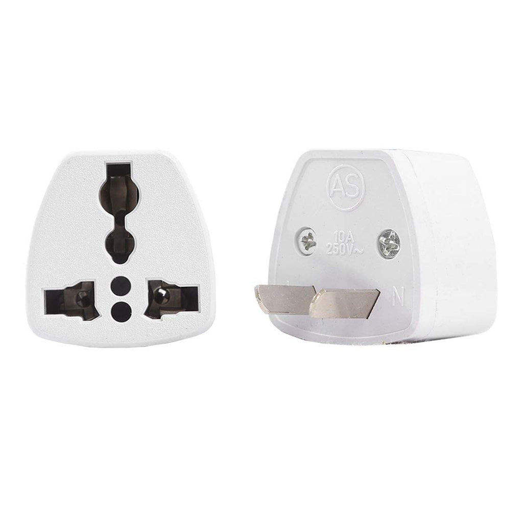[ 5 Pieces ] 2 Cross Pins ; Flat Plug Adapter AU Cross Type to Multi-Plug Power Converter Adapter ; For Australia, China, New Zealand, Universal Input Socket (10A 250V)