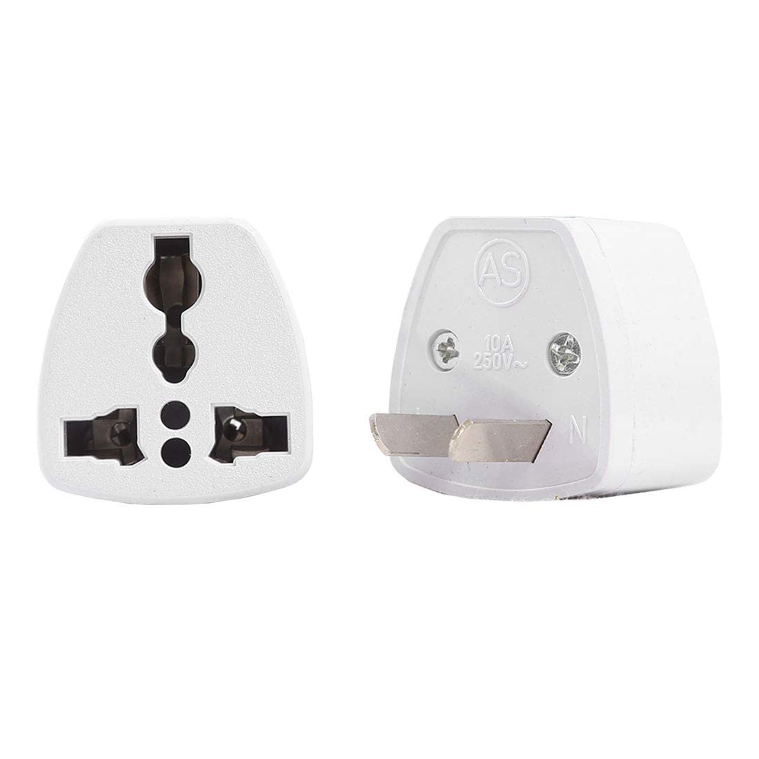 [ 5 Pieces ] 2 Cross Pins ; Flat Plug Adapter AU Cross Type to Multi-Plug Power Converter Adapter ; For Australia, China, New Zealand, Universal Input Socket (10A 250V)