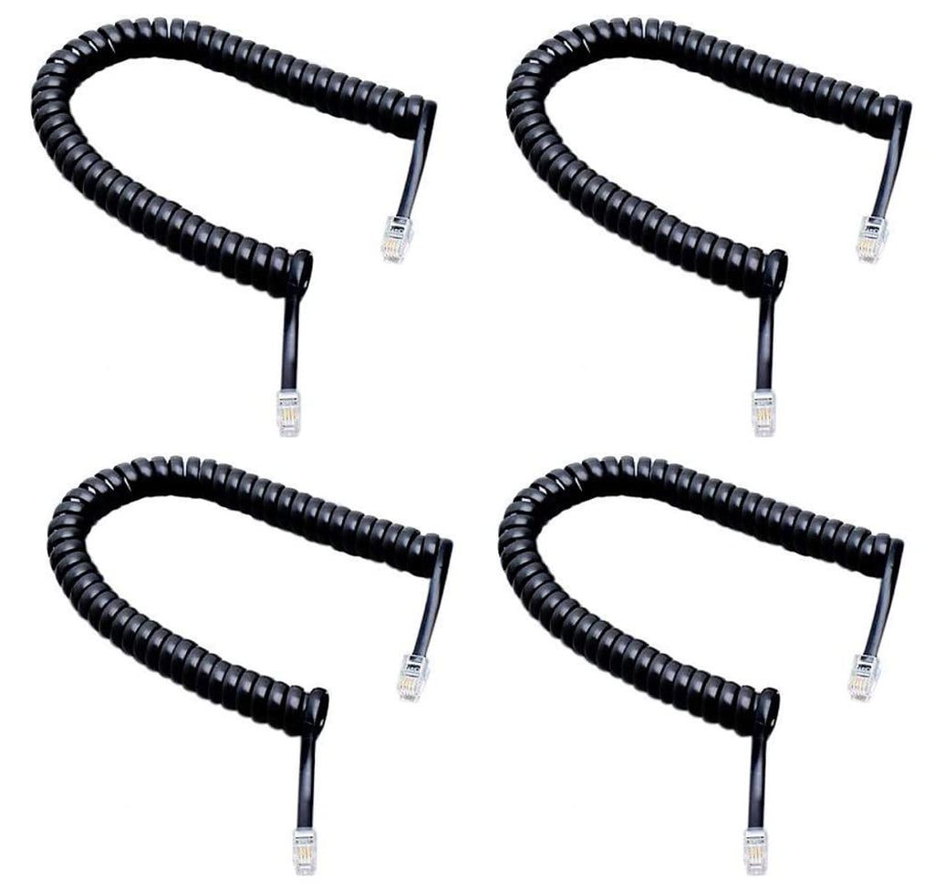 Linketel Telephone Handset Phone Extension Cord Curly Coil Line Cable Wire 2 Meter (Black)