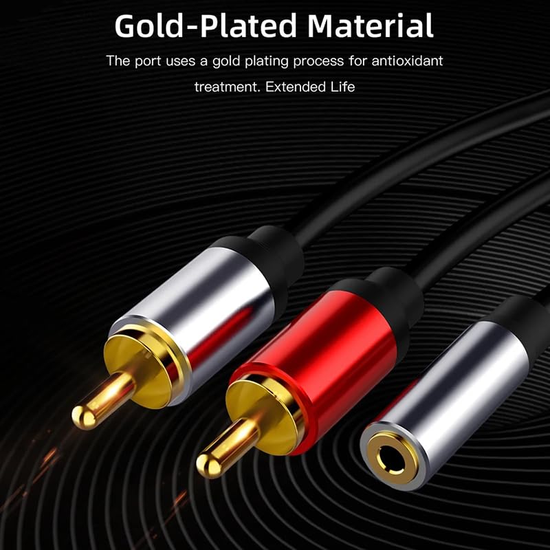 [ 1 Piece ] RCA Female to 2 Ports RCA Male Cable [ 0.3 Meter ],RCA Y Adapter 1 RCA Female to 2 RCA Male Splitter Cable for Audio Amplifier & Subwoofer