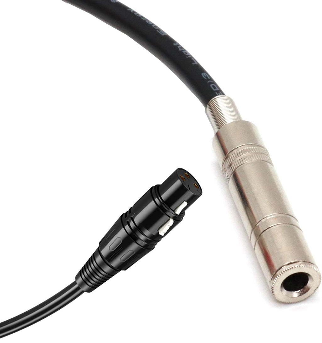 [ 1 Piece / 0.3 Meters ] 3.5mm Stereo Female to XLR Female (30 CM) Cable, Balanced 3.5mm Female to XLR Female Stereo Audio Adapter, 1/8" TRS to XLR Female Connector