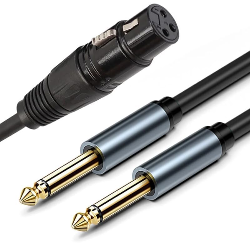 [ 1 Piece ] RCA Female to 2 Ports RCA Male Cable [ 0.3 Meter ],RCA Y Adapter 1 RCA Female to 2 RCA Male Splitter Cable for Audio Amplifier & Subwoofer