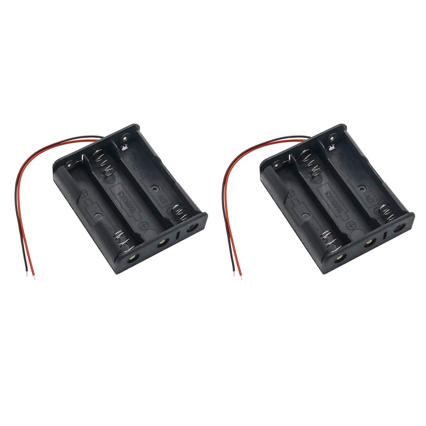 18650 Battery Holder For Cell Lithium Battery Holder Box 3.7v 18650 Battery holder 3-Slot - Wire Leads PACK OF 2