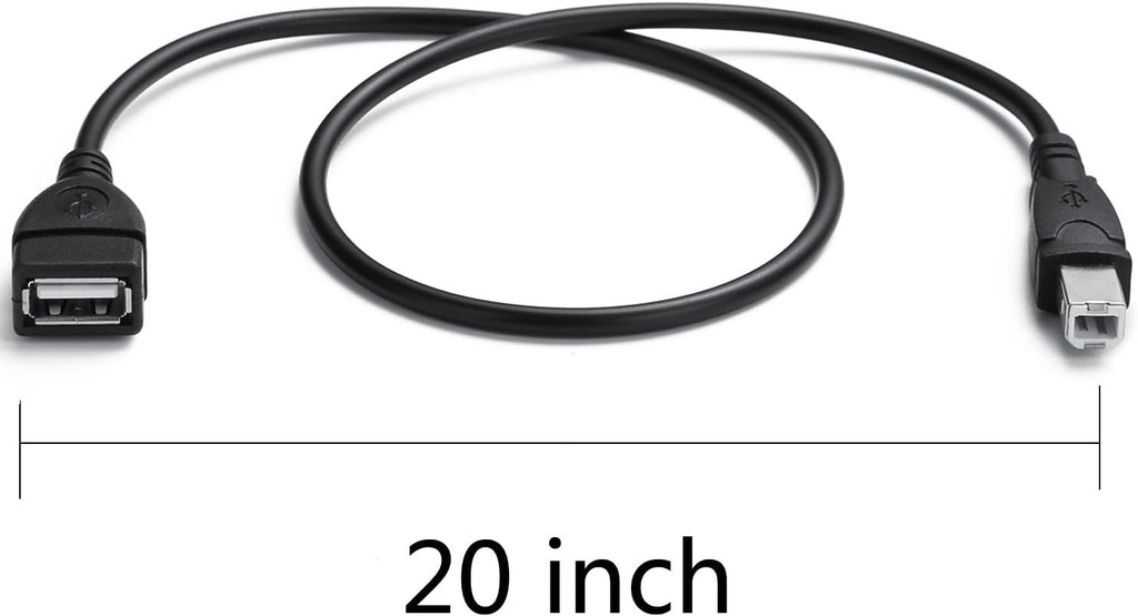 15 CM Cable ; USB 2.0 Type A Female to USB B Male Plug [ 1 Piece ] (Printer Scanner) Adapter (Can't Work to Convert Printer as WiFi Enabled or Bluetooth Enabled)