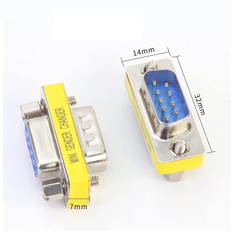 [ 2 Pieces DB9 9 Pin RS-232 Serial Connector DB9 Male to Male Cable Coupler Adapter (DB9 Male/Male)