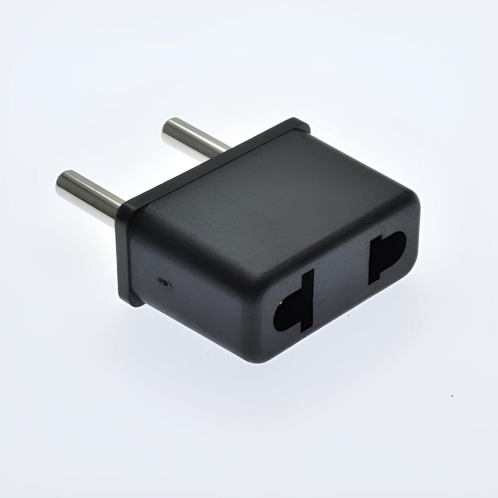 [ 10 Pieces ] US Female Flat Pin to EU Plug India 2 Pin Male AC Wall Universal Travel Power Socket Plug Adaptor, AC 250V (Black) 2 Pin Flat US to EU Male Connector
