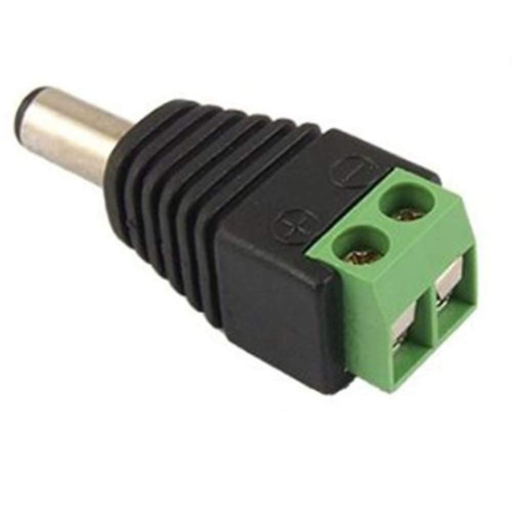 DC Connectors Screw Type (GREEN) for CCTV Camera,[ Pack of 10Pcs. Connectors]