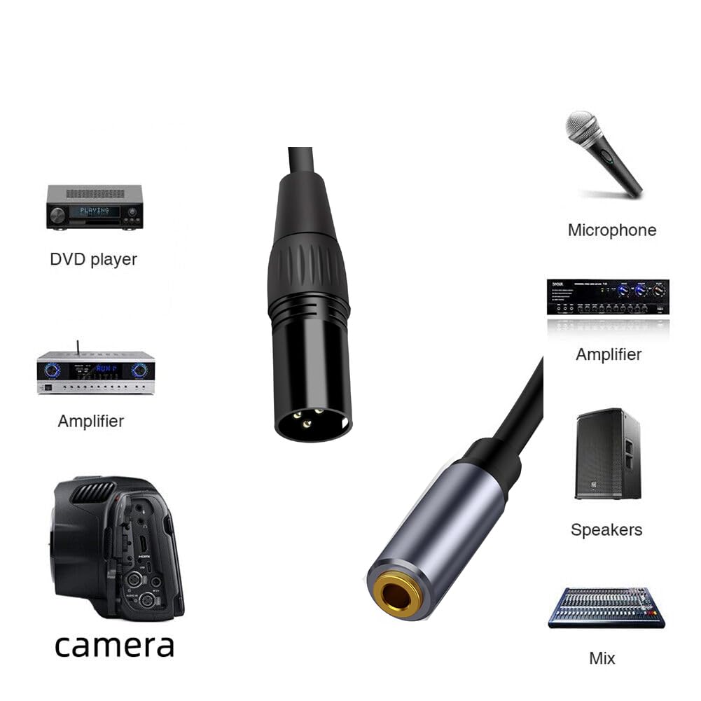 [ 1 Piece / 0.3 Meters ] 3.5mm Stereo Female to XLR Female (30 CM) Cable, Balanced 3.5mm Female to XLR Female Stereo Audio Adapter, 1/8" TRS to XLR Female Connector