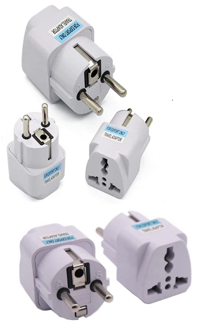 [ 5 Pieces ] Universal Plug Adapter Eu to AU US UK (2 Pin EU Europe Plug AC 250V Power Travel Adapter) 2 Pin Round to 3 Pin Conversion Plug for Germany, France, Europe, India