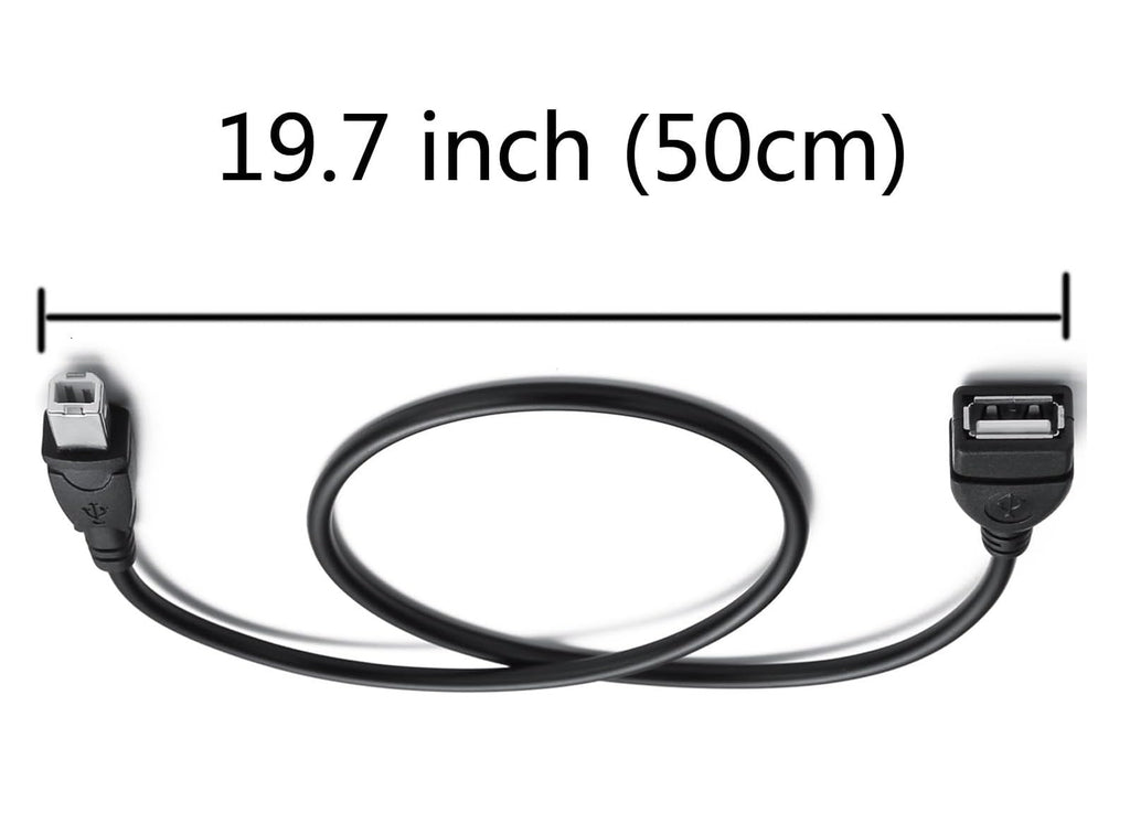 15 CM Cable ; USB 2.0 Type A Female to USB B Male Plug [ 1 Piece ] (Printer Scanner) Adapter (Can't Work to Convert Printer as WiFi Enabled or Bluetooth Enabled)